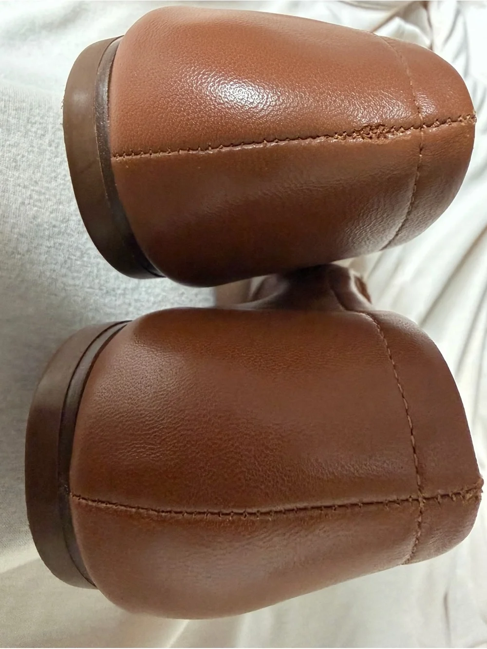 27 EDIT Naturalizer Tan Pleated Leather Square-Toe Flats